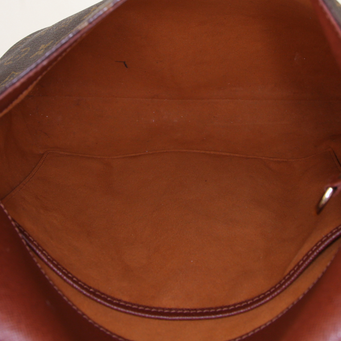 Bolso bandolera Louis Vuitton Musette Salsa en lona Monogram marrón y cuero natural - Detail D2