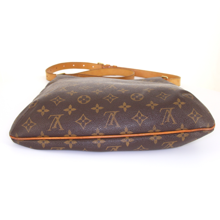 Borsa a tracolla Louis Vuitton Musette Salsa in tela monogram marrone e pelle naturale - Detail D4