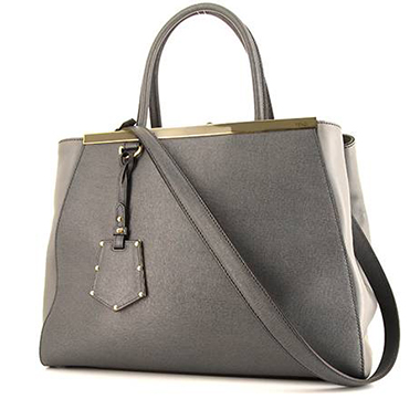 Bolso de mano Fendi 2 Jours en cuero gris