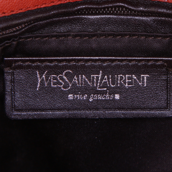 Yves Saint Laurent Mombasa handbag in orange leather - Detail D3