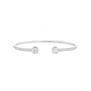Brazalete Dinh Van Cube modelo grande en oro blanco y diamantes
