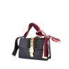 Gucci Sylvie bag worn on the shoulder or carried in the hand in navy blue leather - 00pp thumbnail