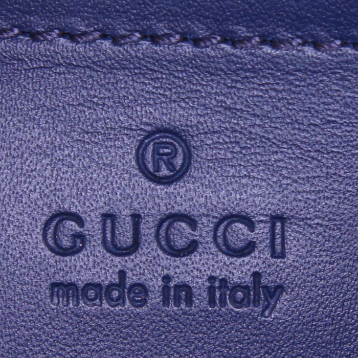 Gucci Sylvie bag worn on the shoulder or carried in the hand in navy blue leather - Detail D4