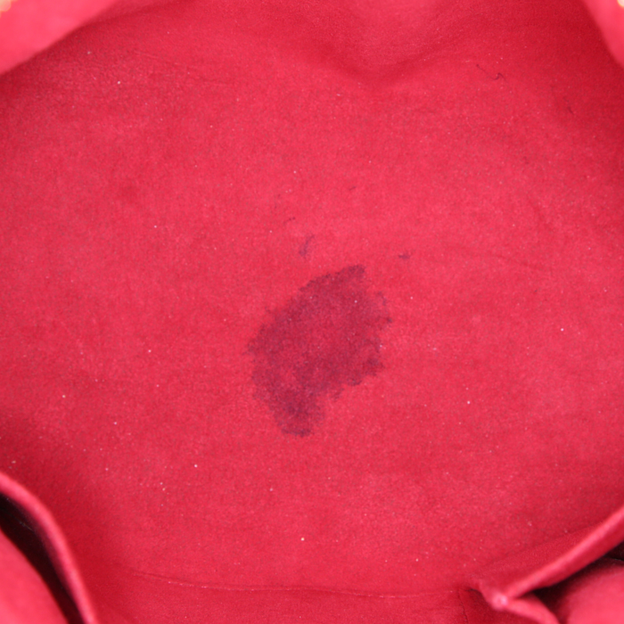 Bolso de mano Louis Vuitton Trevi en lona a cuadros revestida ébano y cuero marrón - Detail D3