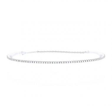 Bracciale a semicerchio semi-mobile Messika in oro bianco e diamanti