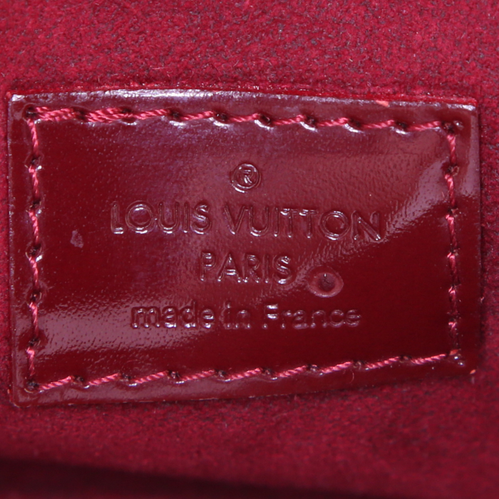 Sac à main Louis Vuitton Speedy Editions Limitées en toile monogram dégradée bordeaux et cuir verni bordeaux - Detail D3
