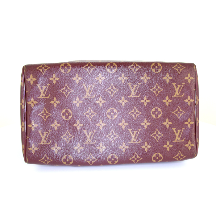 Bolso de mano Louis Vuitton Speedy Editions Limitées en lona Monogram degradada color burdeos y charol color burdeos - Detail D4