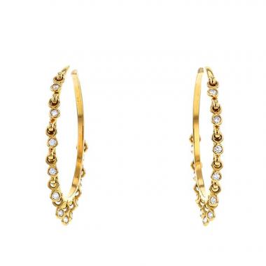 Dior Coquine large model hoop earrings in yellow gold and diamonds