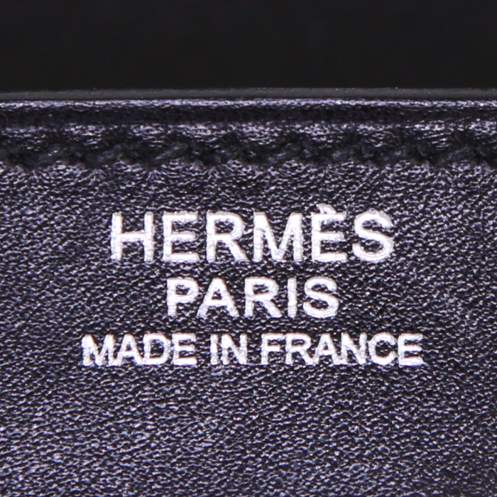 Bolso de mano Hermes Kelly 32 cm en cuero swift negro y piel de potro negra - Detail D4