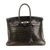 Hermes Birkin 35 cm handbag in anthracite grey porosus crocodile - 360 thumbnail