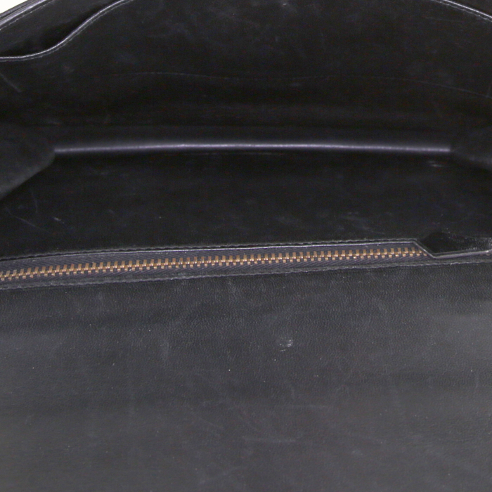 Hermès Sandrine shoulder bag in black box leather - Detail D3