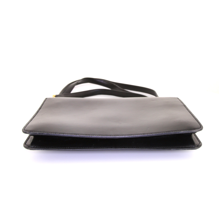 Hermès Sandrine shoulder bag in black box leather - Detail D5