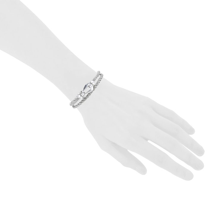 Fred Force 10 large model bracelet in white gold and stainless steel - Detail D1