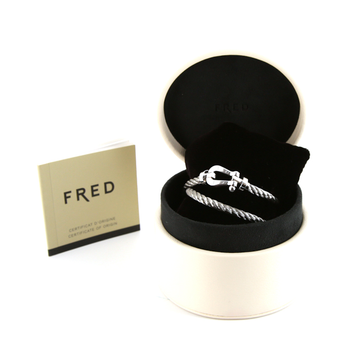 Brazalete Fred Force 10 modelo grande en oro blanco y acero - Detail D2