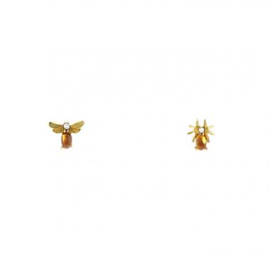 Orecchini a bottone Chaumet Attrape Moi Si Tu M'Aimes in oro giallo e quarzo citrino