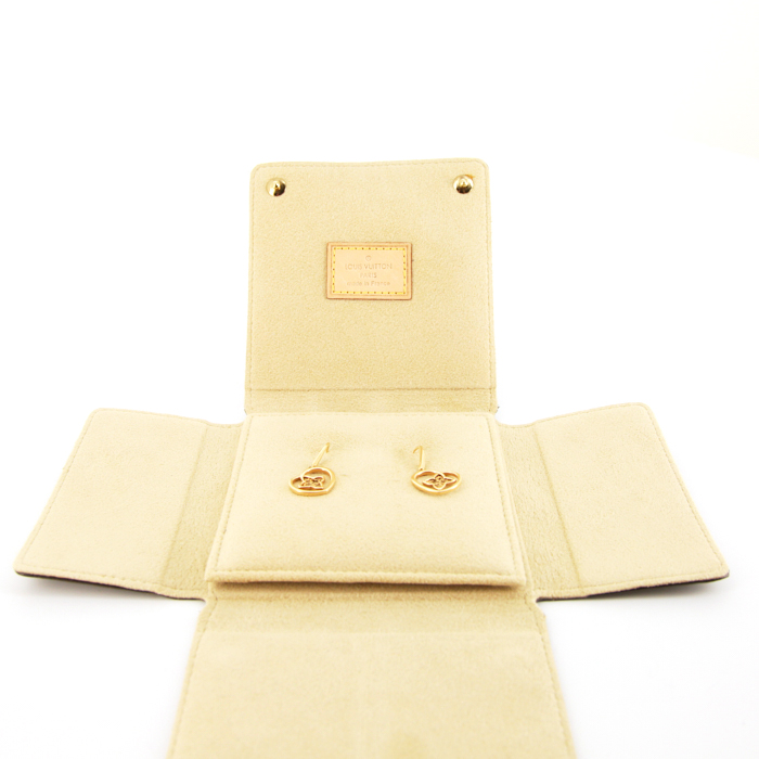 Paire de boucles d'oreilles articulée Louis Vuitton en or rose - Detail D2