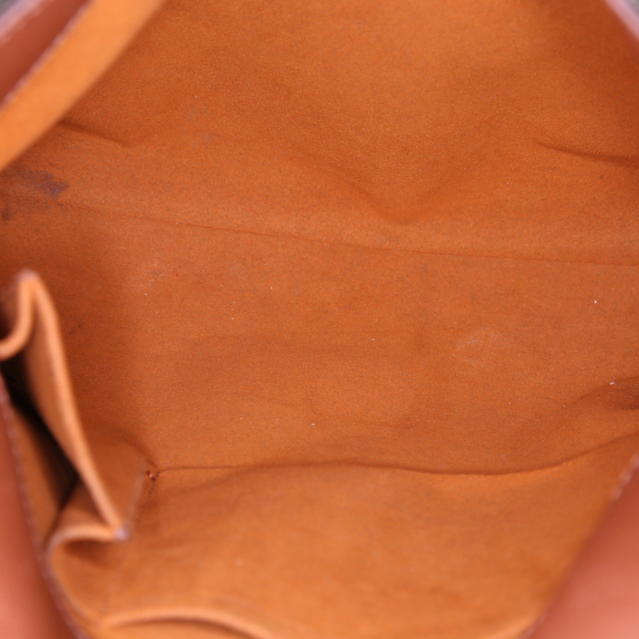 Bolso bandolera Louis Vuitton Musette en lona Monogram marrón y cuero natural - Detail D2