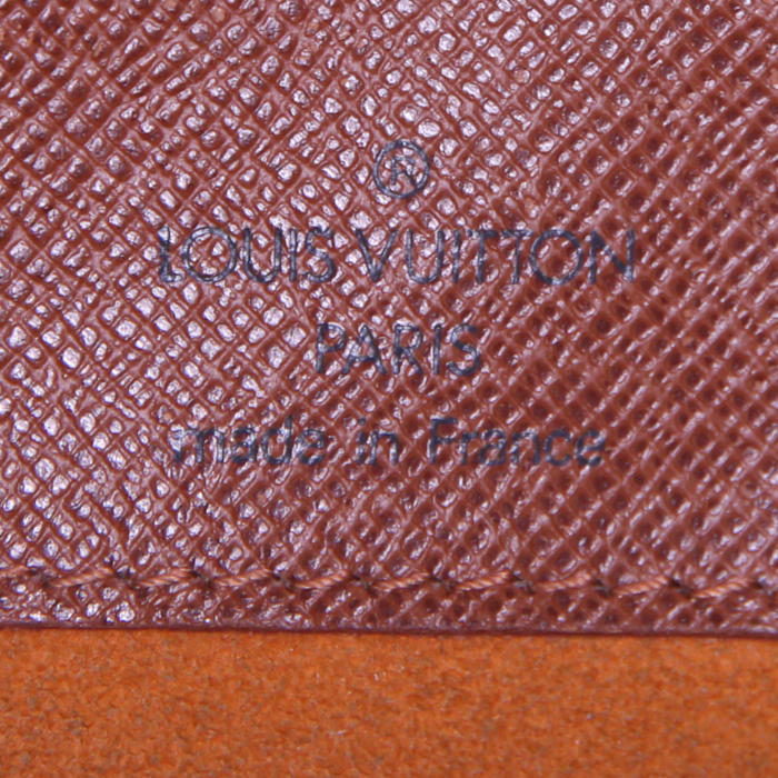 Sac bandoulière Louis Vuitton Musette en toile monogram marron et cuir naturel - Detail D3