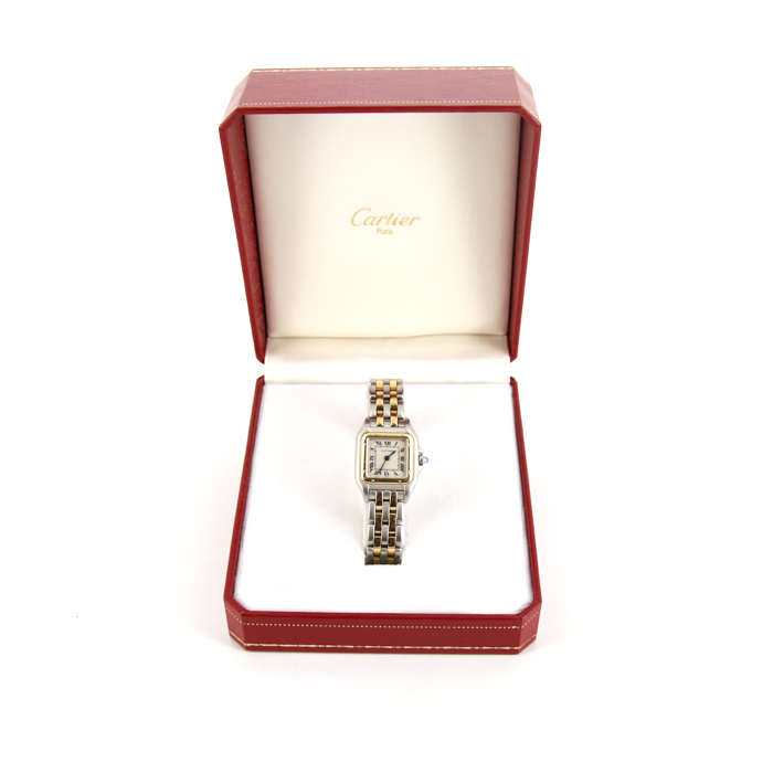 Montre Cartier Panthère en or et acier Vers  1990