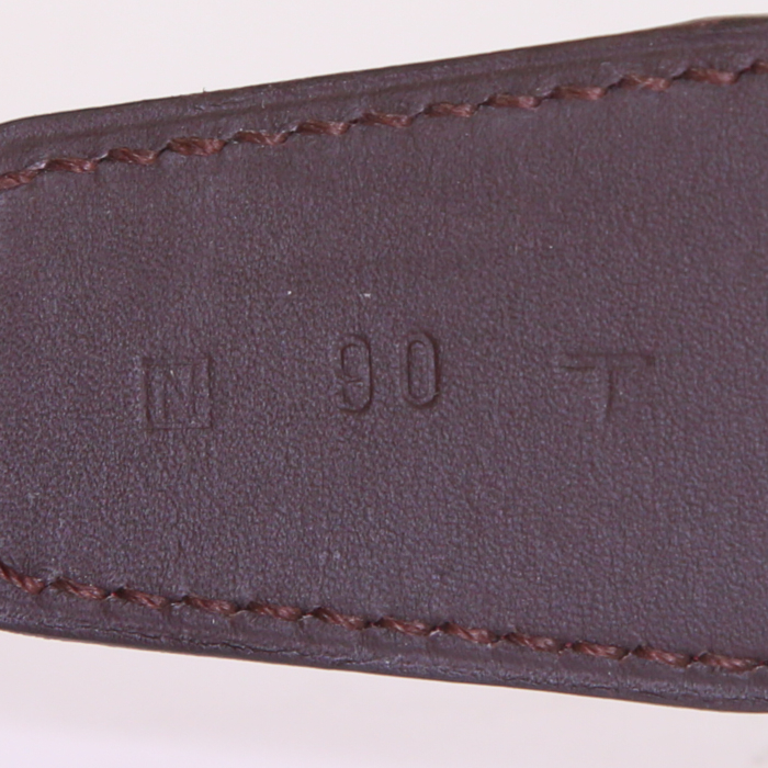 Cinturón Hermès Ceinture H en cuero swift rojo - Detail D2