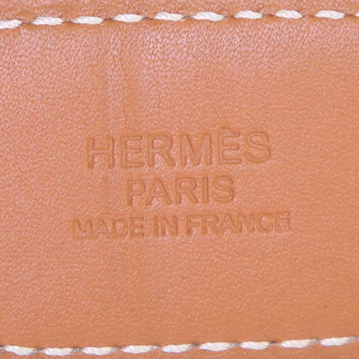 Cinturón Hermès Ceinture H en cuero epsom blanco - Detail D1