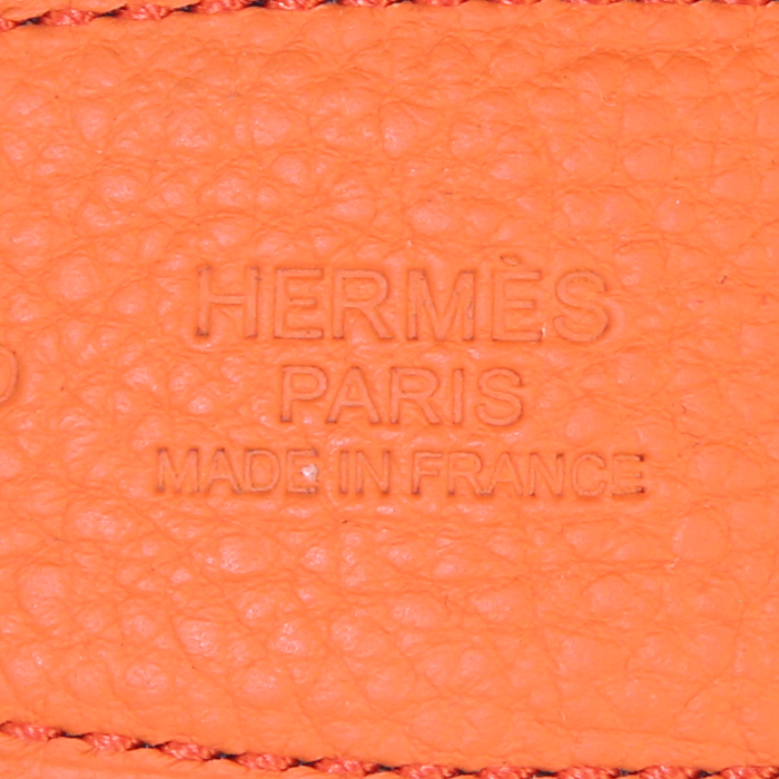 Hermès Ceinture H belt in orange togo leather - Detail D1