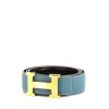 Cintura Hermès Ceinture H in pelle togo blu - 00pp thumbnail