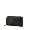 Bottega Veneta wallet in black braided leather - 00pp thumbnail