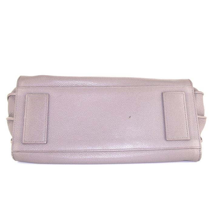 Bolso bandolera Saint Laurent Sac de jour souple en cuero granulado gris - Detail D5