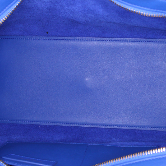 Yves Saint Laurent Chyc handbag in blue leather - Detail D3