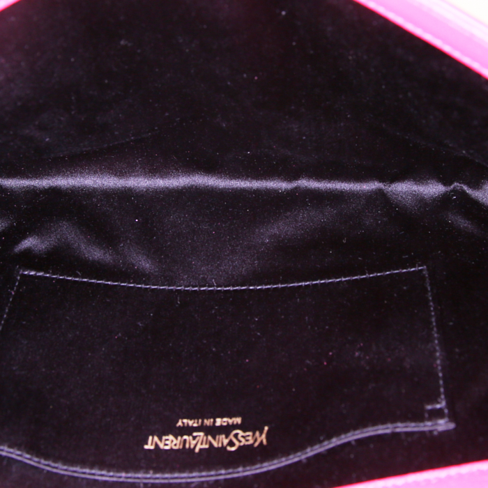 Pochette Saint Laurent Belle de Jour en cuir rose - Detail D2