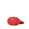 Pochette-cintura Gucci GG Marmont clutch-belt in pelle trapuntata a zigzag rossa - 00pp thumbnail