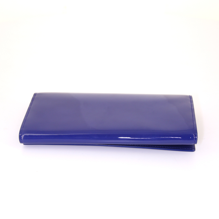Saint Laurent Belle de Jour pouch in blue patent leather - Detail D4