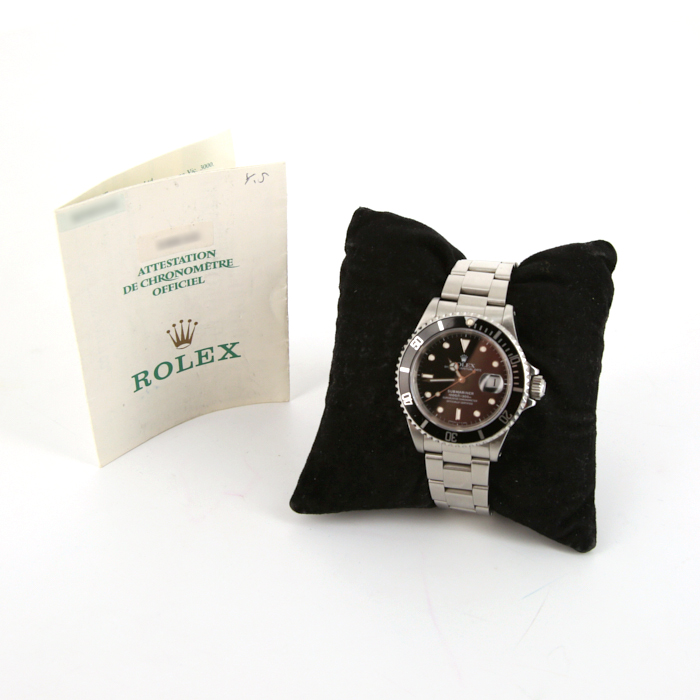 Rolex Submariner Date watch in stainless steel Ref:  16610 Circa  1988 - Detail D2