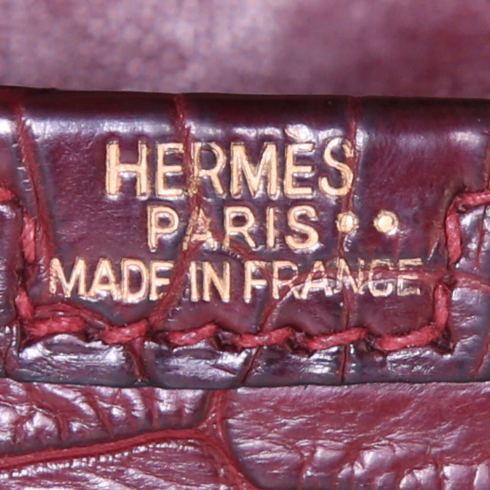 Hermes Jige pouch in burgundy niloticus crocodile - Detail D3