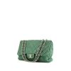 Chanel Timeless jumbo shoulder bag in green quilted leather - 00pp thumbnail