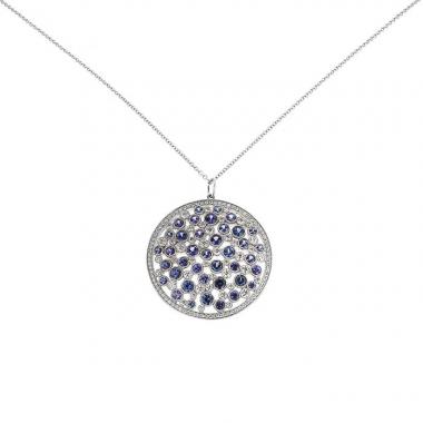Colgante Tiffany 
Co Cobblestone en platino,  diamantes y zafiros
