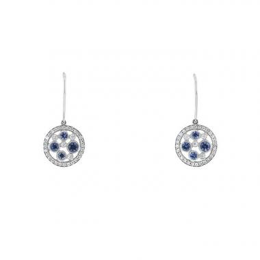 Pendientes Tiffany 
Co Cobblestone en platino,  diamantes y zafiros
