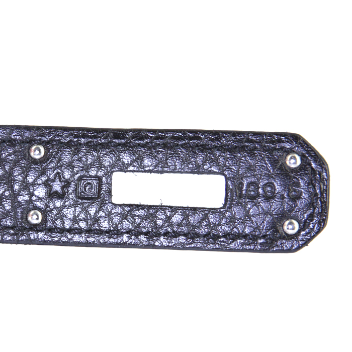 Bolso de mano Hermès Birkin 35 en cuero togo negro - Detail D4