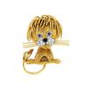 Broche-pendentif Van Cleef & Arpels Lion Ebouriffé grand modèle en or jaune,  platine et saphirs et en diamants - 00pp thumbnail
