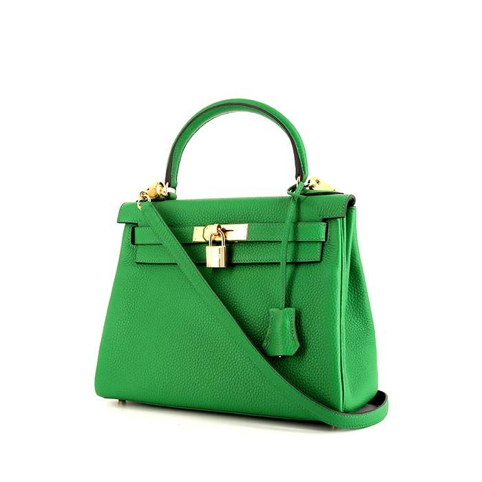 HERMES MaxiBox 37 Handbag Bag Evercolor Leather Bamboo Green