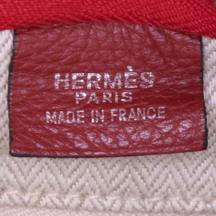 Sac porté épaule Hermès Goya en cuir togo rouge - Detail D3
