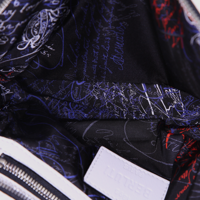 Sac bandoulière Berluti en cuir blanc - Detail D3