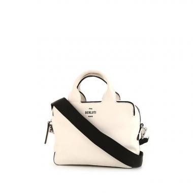 Bolso bandolera Berluti en cuero blanco