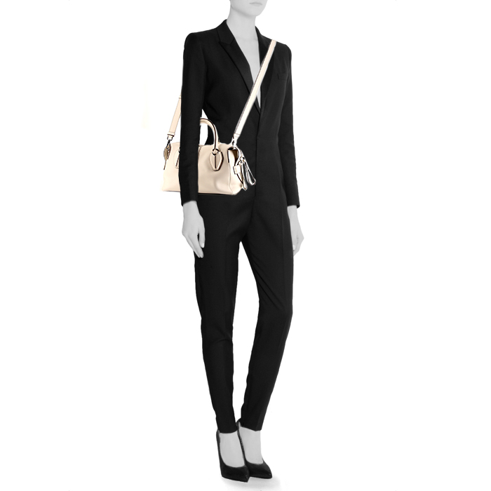 Sac bandoulière Tod's en cuir blanc-cassé - Detail D2