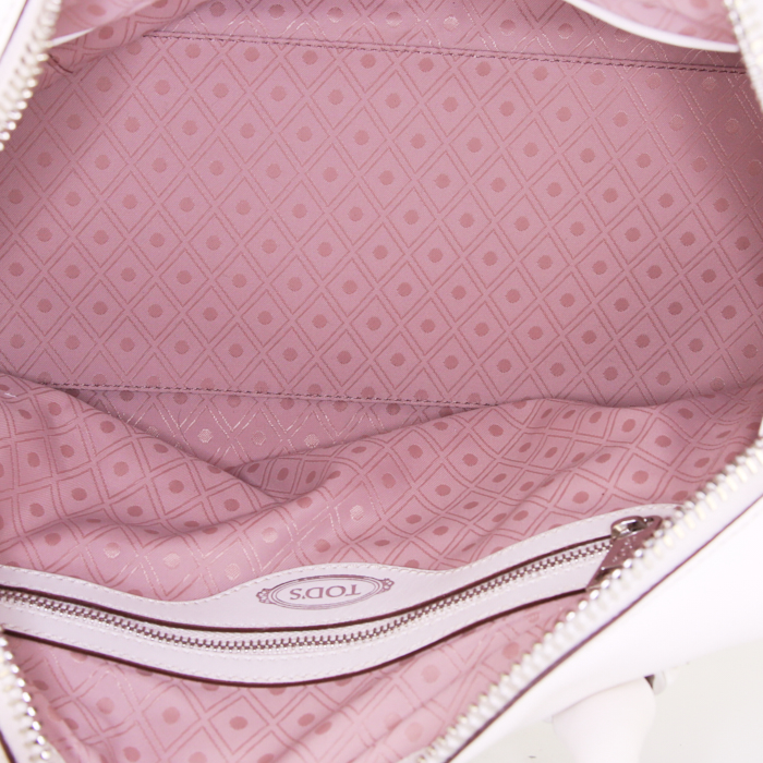 Sac bandoulière Tod's en cuir blanc-cassé - Detail D3