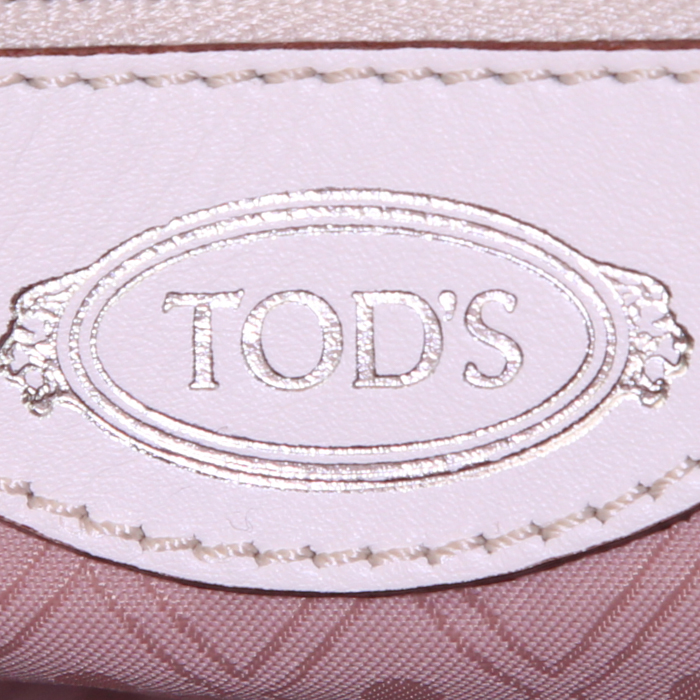 Borsa a tracolla Tod's in pelle bianco sporco - Detail D4