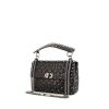 Valentino Rockstud Lock shoulder bag in black grained leather - 00pp thumbnail
