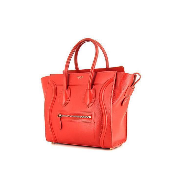 Celine Luggage handbag in red grained leather - 00pp