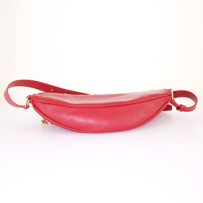 Celine C Charm clutch-belt in red quilted leather - Detail D4